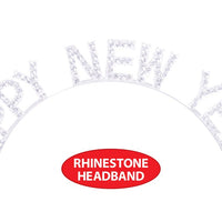 12 Pack Bulk Rhinestone Happy New Year Headband