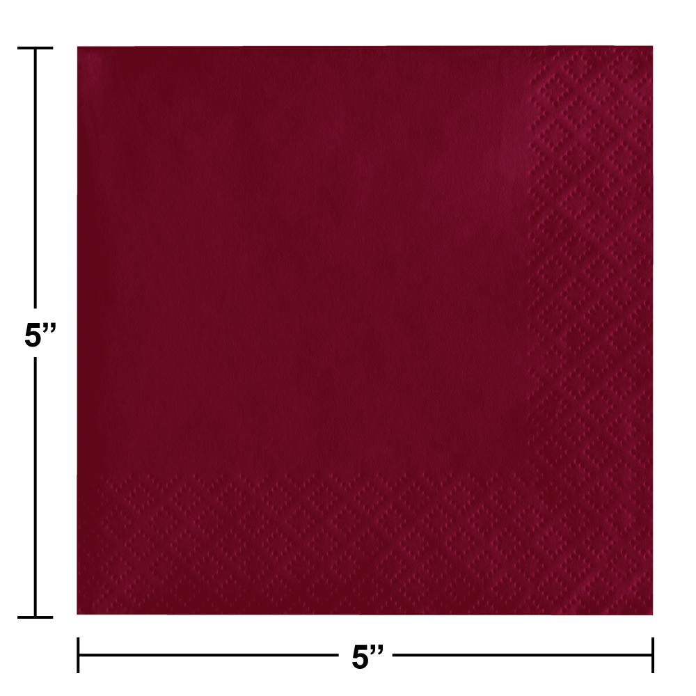 Burgundy Beverage Napkin 2Ply (50/Pkg)