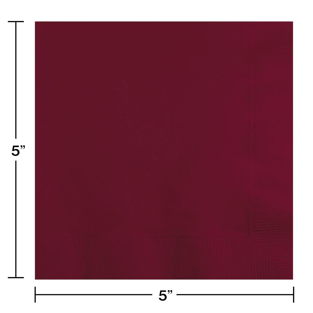 Burgundy Beverage Napkin 2Ply (50/Pkg)