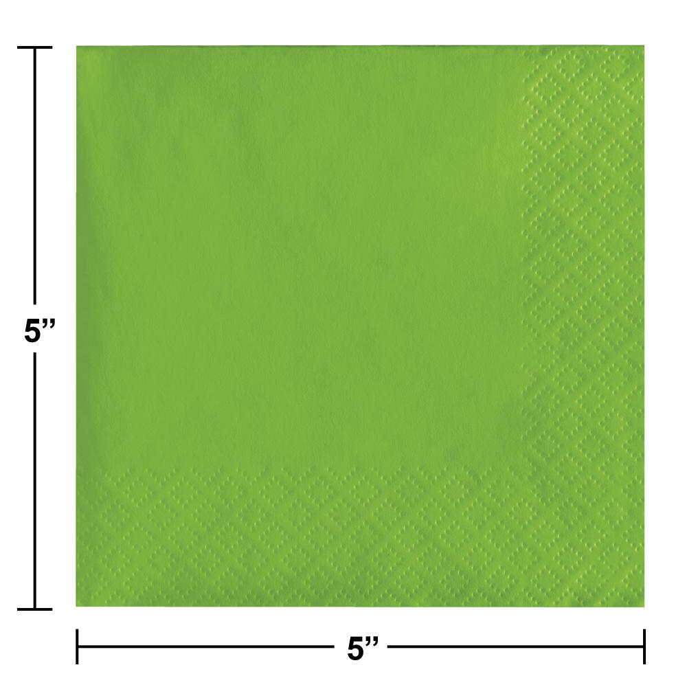 600 pc Bulk Fresh Lime 2 ply Beverage Napkins