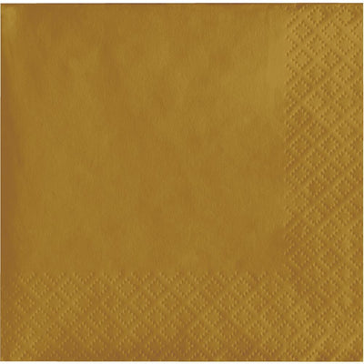 Glittering Gold Beverage Napkin 2Ply (50/Pkg)