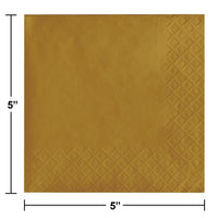 Glittering Gold Beverage Napkin 2Ply (50/Pkg)