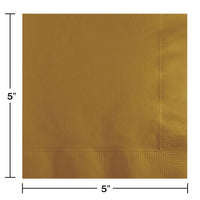 Glittering Gold Beverage Napkin 2Ply (50/Pkg)