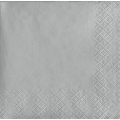 600 pc Bulk Shimmering Silver 2 Ply Luncheon Napkins