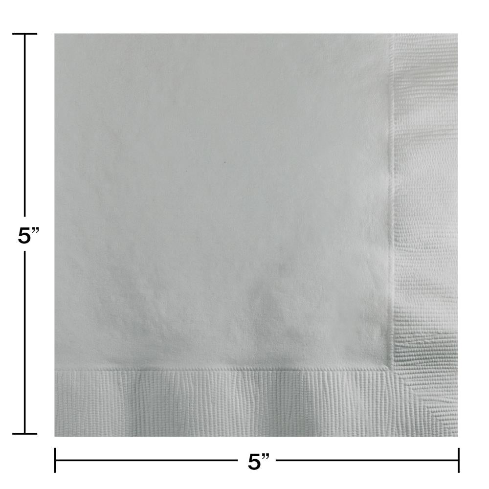 Shimmering Silver Beverage Napkin 2Ply (50/Pkg)
