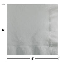 Shimmering Silver Beverage Napkin 2Ply (50/Pkg)