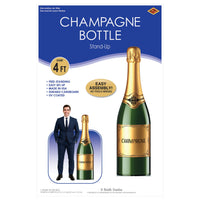 4 Pack Bulk Champagne Bottle Stand-Up Prop 4ft 10in New Year's & Awards