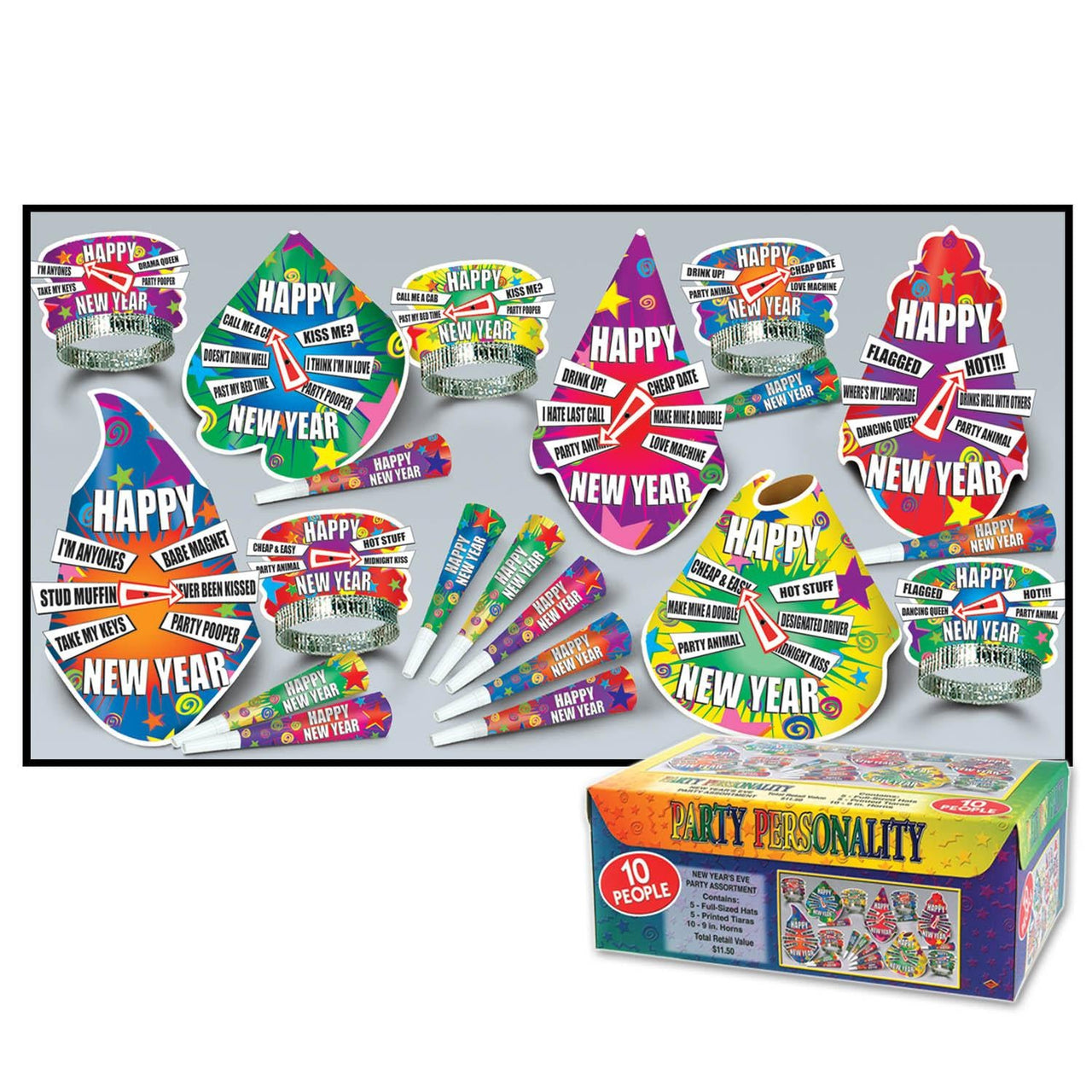 New Year's Eve Party Personality Party Kit for 10