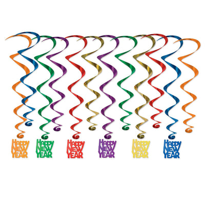 Happy New Year Whirls - Bulk 72 Pack