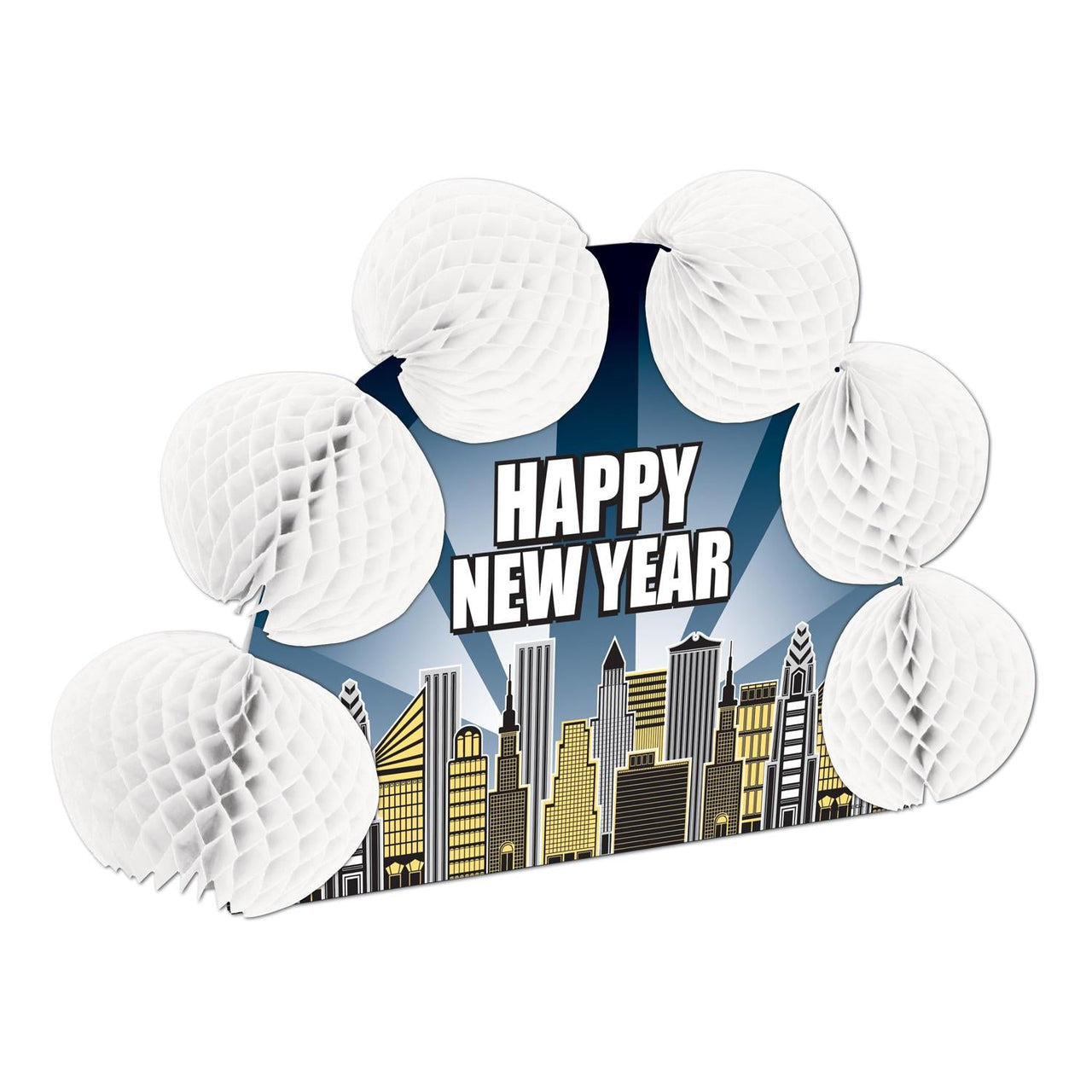 Happy New Year 2-Sided Centerpiece - Bulk 12 Pack