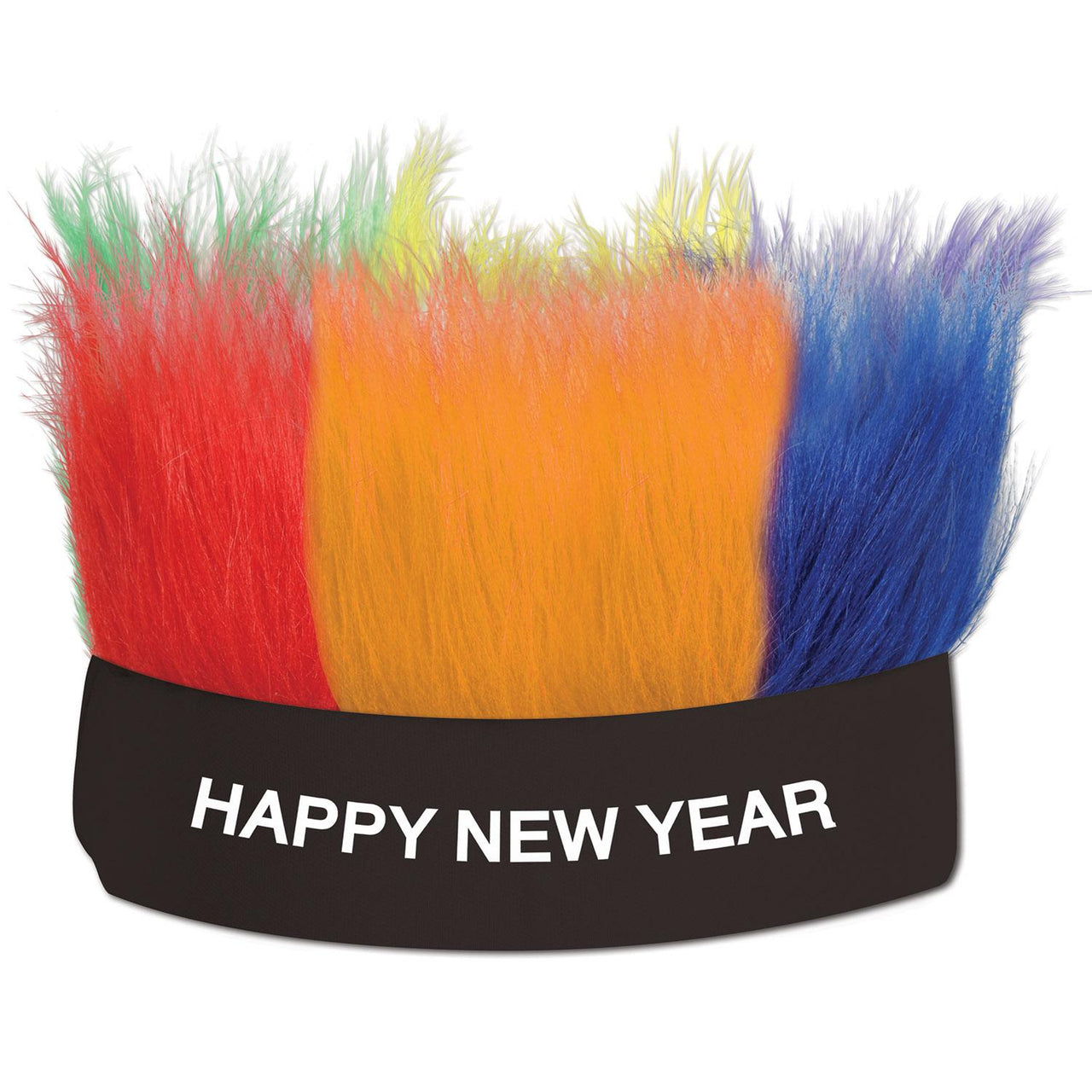 Happy New Year Hairy Headband - Bulk 12 Pack