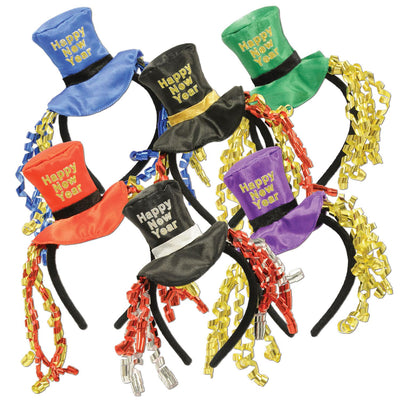 Happy New Year Headbands - Bulk 12 Pack
