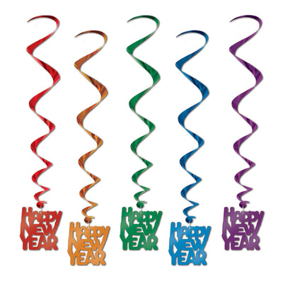 Happy New Year Whirls Asst colors - Bulk/30 Whirls