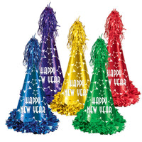 New Year's Eve Gem-Star Party Hats assorted colors - Bulk 25 Pack