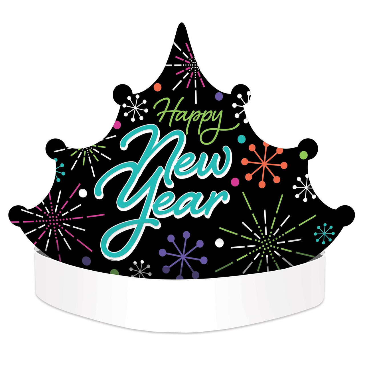 Happy New Year Tiara Headband - Bulk 12 Pack