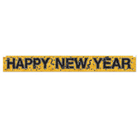 Metallic Happy New Year Fringe Banner`) - Bulk 12 Pack