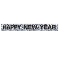 Metallic Happy New Year Fringe Banner - Bulk 12 Pack
