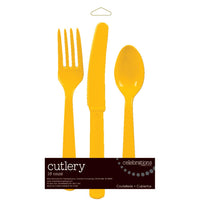 School Bus Yellow Assorted Cutlery, 18 ct Party Decoration
