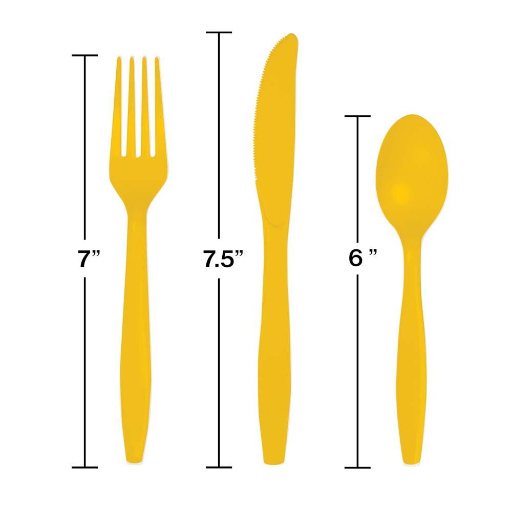School Bus Yellow Assorted Cutlery, 18 ct Party Decoration