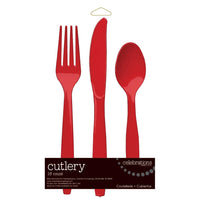 Classic Red Assorted Cutlery, 18 ct Party Decoration