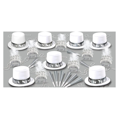 White Ice New Year's Eve Party Kit for 50 People