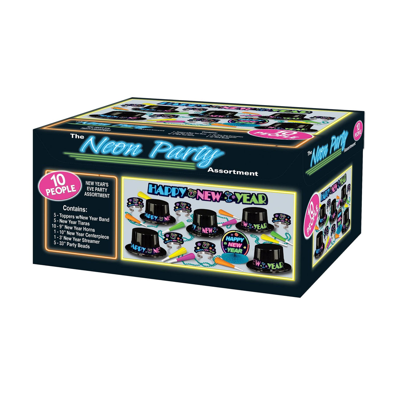 New Year's Eve Neon Party Kit for 10