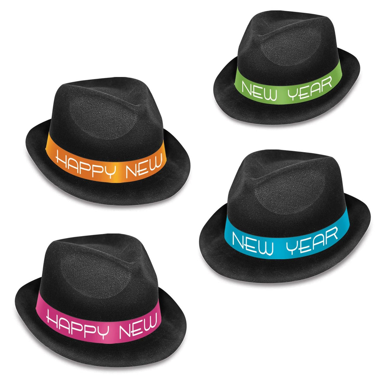 New Year's Eve Neon Glow Chairman Hats - Bulk 25 Pack