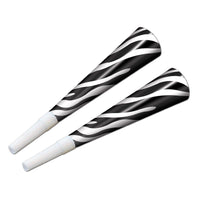 Zebra Print Horns - Bulk 100 Pack