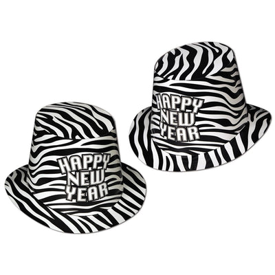Zebra Print New Years Party Hi-Hat - Bulk 25 Pack