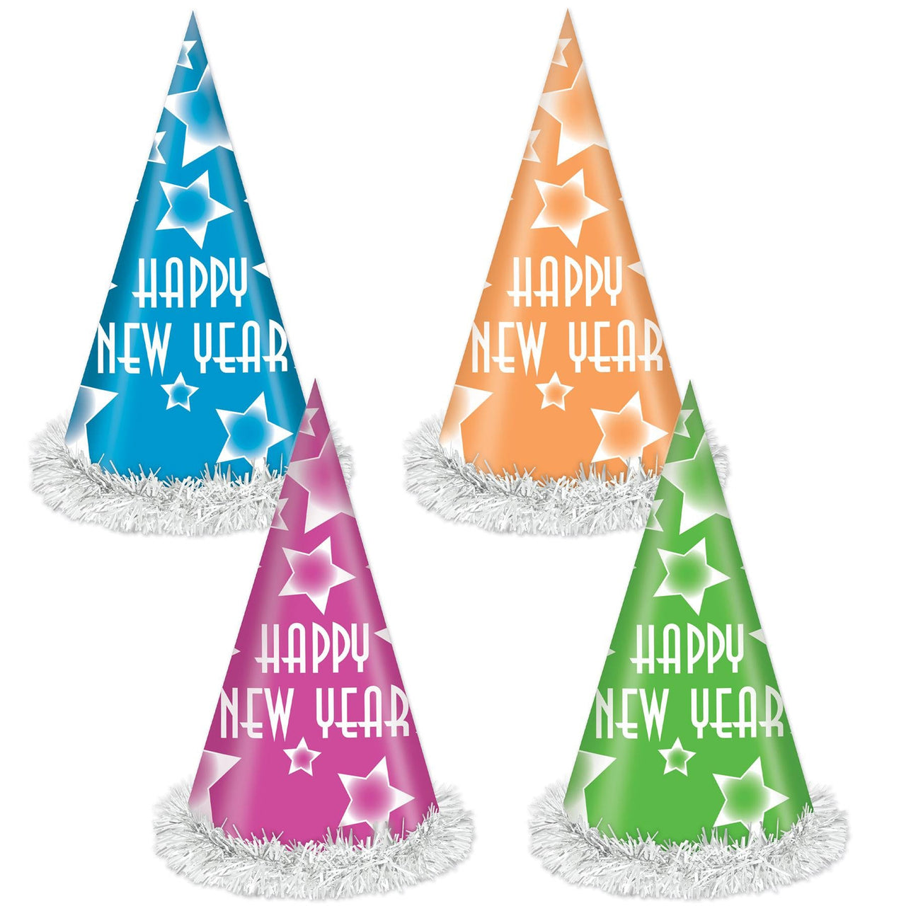 Happy New Year Party Hats - Bulk 25 Pack