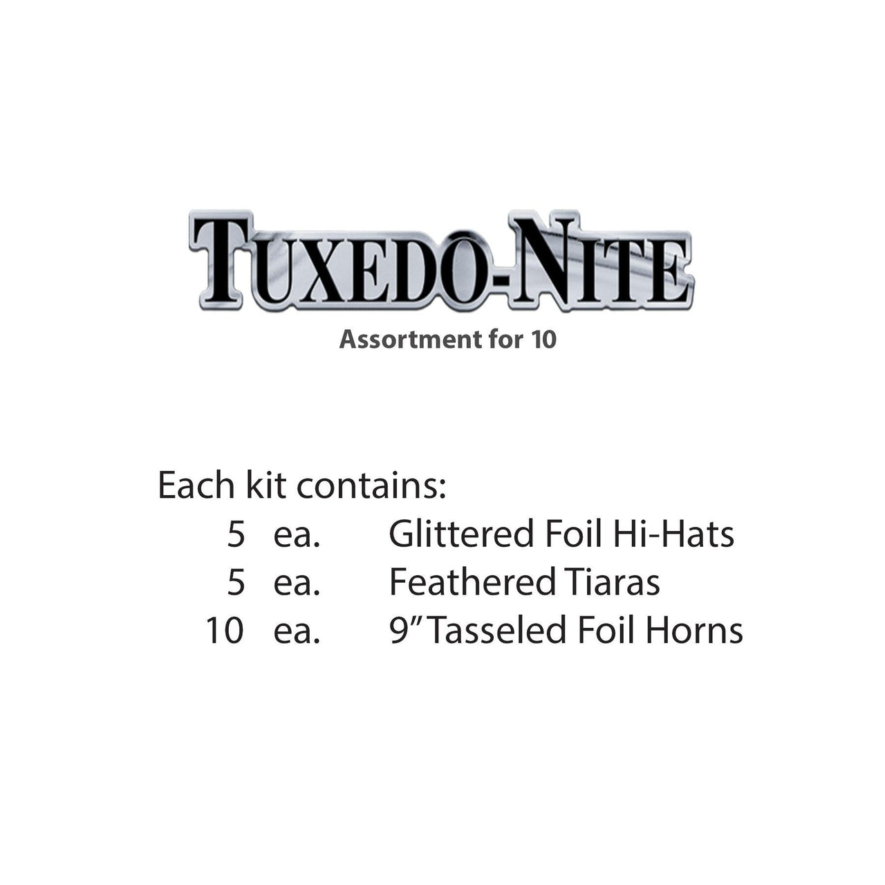 Tuxedo-Nite New Year's Eve Party Kit for 10 People