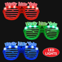 12 Pack Bulk Happy New Year LED Shutter Glasses