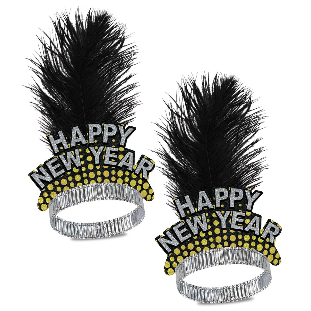 Silver/Gold Cheers To The New Year Tiara - Bulk 50 Pack