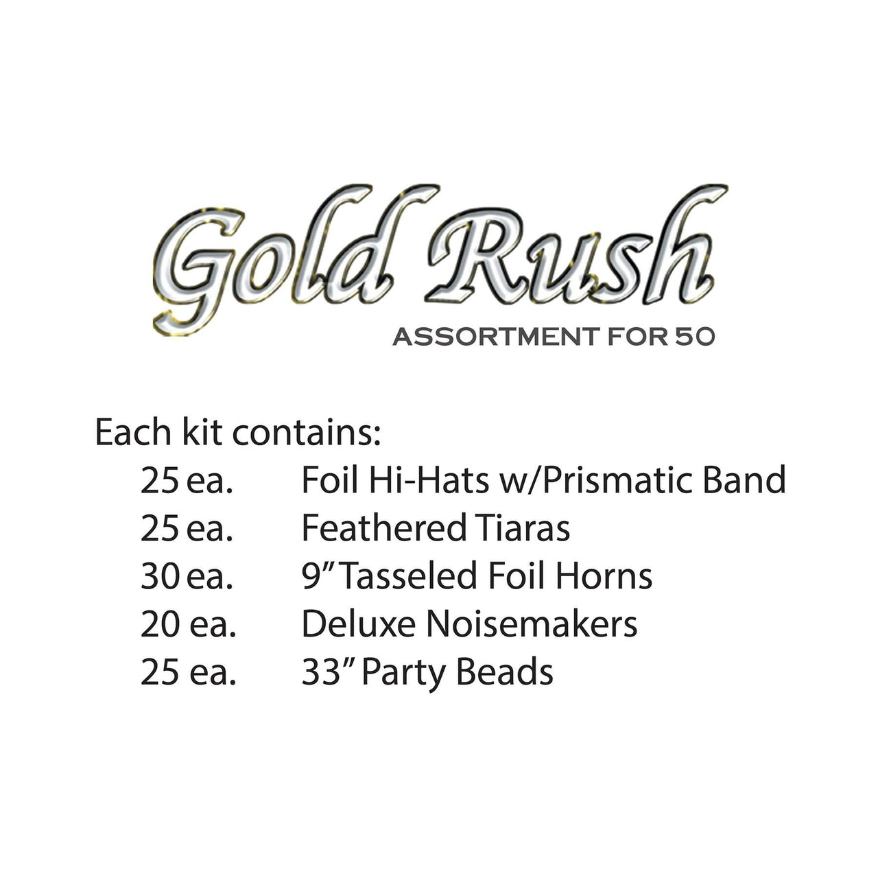 The Gold Rush New Year's Eve Party Kit for 50 People