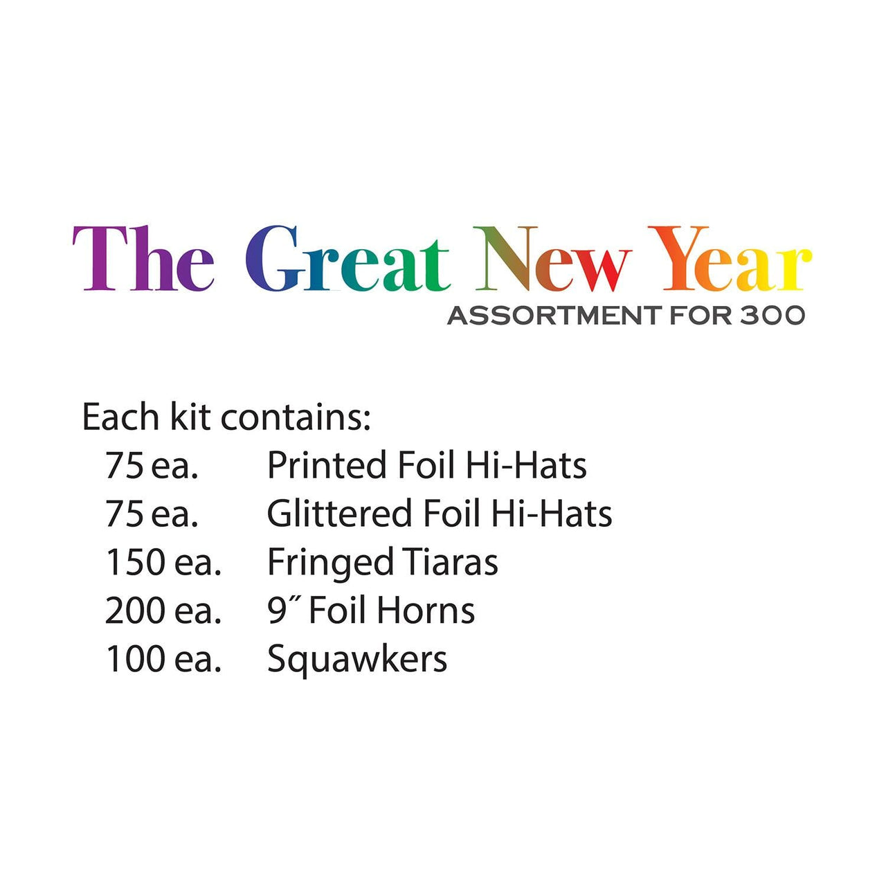 The Great New Year Party Kit for 300 People - Multicolor