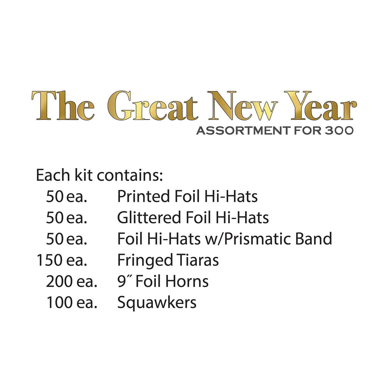 The Great New Year Party Kit for 300 People - Gold