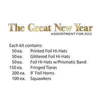 The Great New Year Party Kit for 300 People - Gold