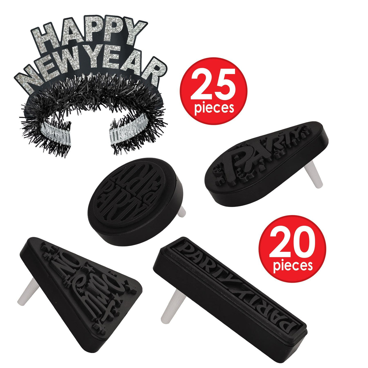 Simply Silver New Year's Eve Party Kit for 50 People