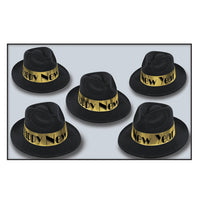 New Year's Eve Gold Swing Fedora Hats - Bulk 25 Pack