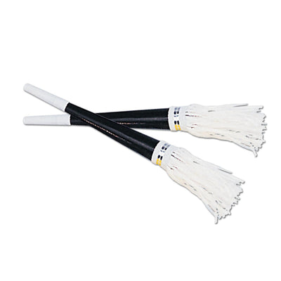 Black New Years Party Horns with White Tassel - Bulk 100 Pack