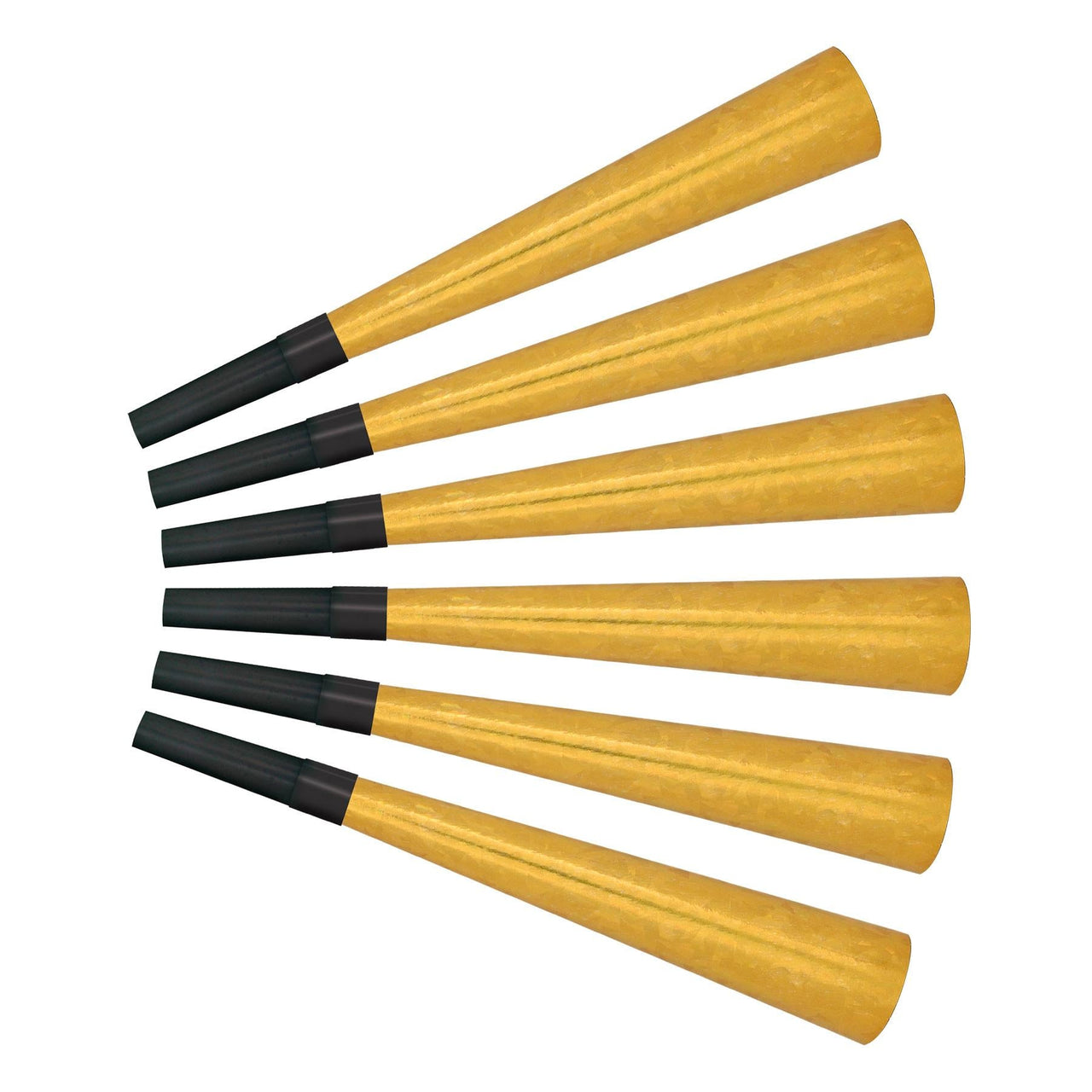 Swingin' Gold New Years Party Horns - Bulk 100 Pack
