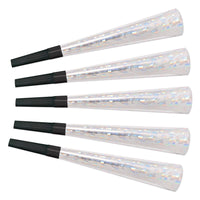 Swingin' Silver New Years Party Horns - Bulk 100 Pack