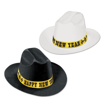 New Year's Eve Western Nights Cowboy Hats assorted black & white - Bulk 25 Pack