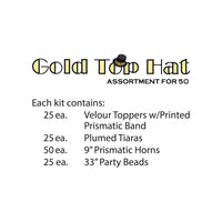 The Gold Top Hat New Year's Eve Party Kit for 50 People