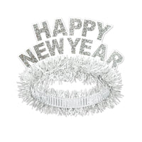 White/Silver Happy New Year Regal Tiara - Bulk 50 Pack