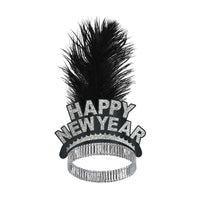 New Year's Eve Black/Silver Swing Tiara - Bulk 50 Pack