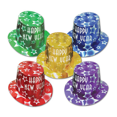 Gem-Star New Years Party Hi-Hats assorted colors - Bulk 25 Pack