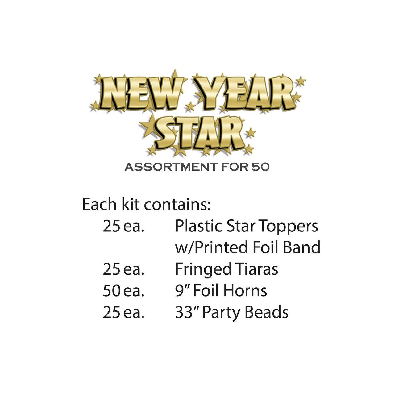 Gold New Year Star Party Kit for 50 People