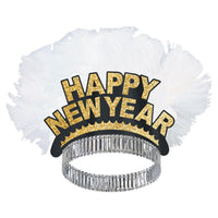 Happy New Year Bird Of Paradise Tiara - black/gold - Bulk 50 Pack