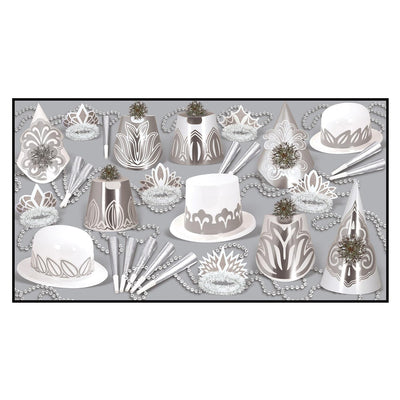 Silver Dollar New Year's Eve Party Kit for 50 People